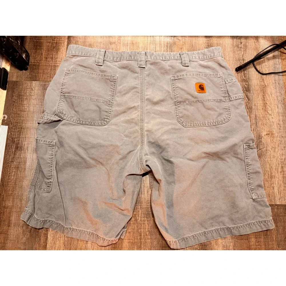 Carhartt B147 FAT Mens Gray Canvas Work Shorts Original Fit Size 42 Hammer Loop - Picture 2 of 4